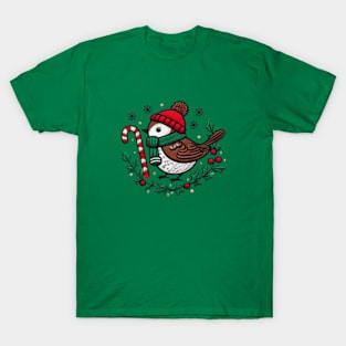 Christmas Bird embroidery style 15 T-Shirt